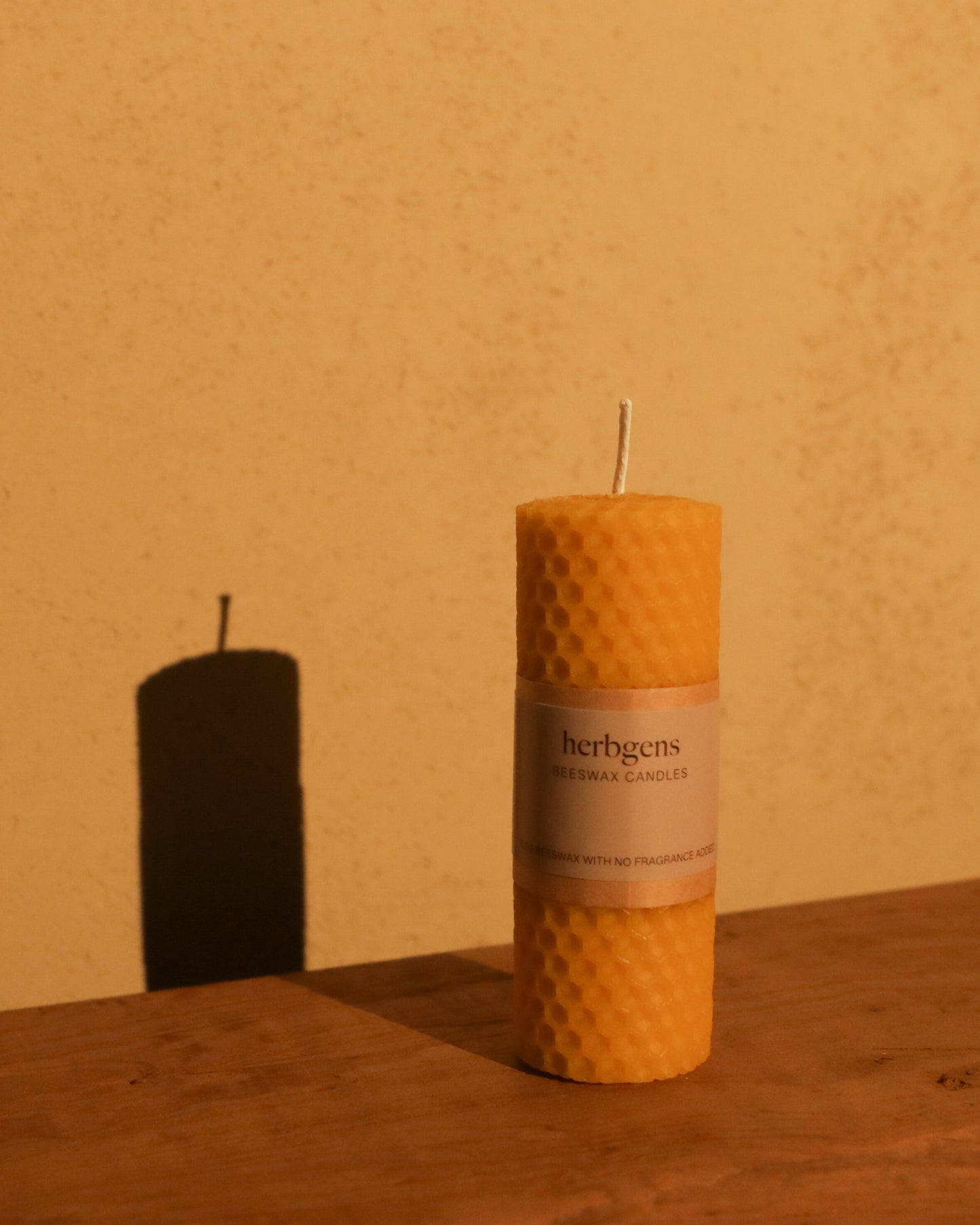 Single Thick Beeswax Candle